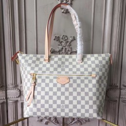 Replica Louis Vuitton White Damier Azur Red Trim Iena MM