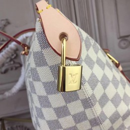 Replica Louis Vuitton White Damier Azur Red Trim Iena MM