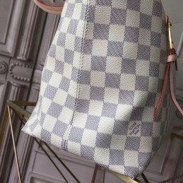 Replica Louis Vuitton White Damier Azur Red Trim Iena MM