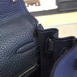 Replica Hermes Black Kelly 28 Blue Orange Handle Bag