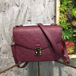Replica Louis Vuitton Burgundy Embossed Monogram Metis Pochette