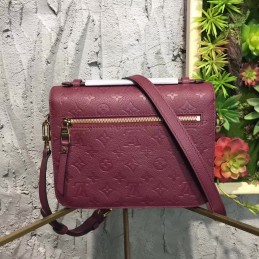 Replica Louis Vuitton Burgundy Embossed Monogram Metis Pochette