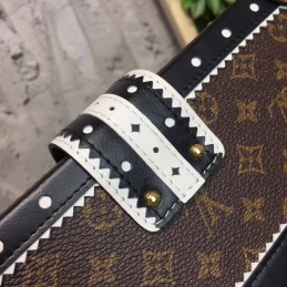 Replica Louis Vuitton Brown Monogram Gold Studded Petite Malle
