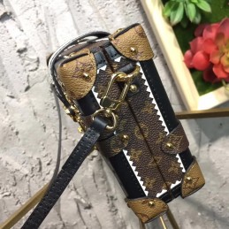 Replica Louis Vuitton Brown Monogram Gold Studded Petite Malle