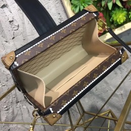 Replica Louis Vuitton Brown Monogram Gold Studded Petite Malle