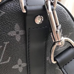 Replica Louis Vuitton Black Monogram Eclipse Keepall Bandouliere 45 - Style 2