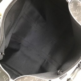 Replica Louis Vuitton Black Monogram Eclipse Keepall Bandouliere 45 - Style 2