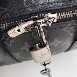 Replica Louis Vuitton Black Monogram Eclipse Keepall Bandouliere 45 - Style 2