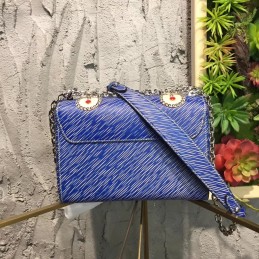 Replica Louis Vuitton Black Textured Twist MM with Studded Floral Detail