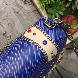 Replica Louis Vuitton Black Textured Twist MM with Studded Floral Detail
