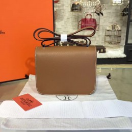 Replica Hermes Tan Constance Mini 18 Palladium Hardware Bag
