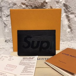Replica Louis Vuitton Black Epi Leather Supreme Card Holder Wallet