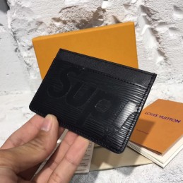 Replica Louis Vuitton Black Epi Leather Supreme Card Holder Wallet