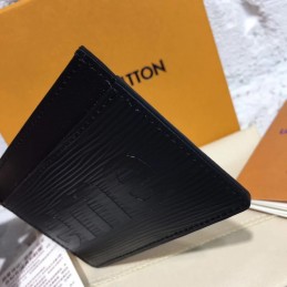 Replica Louis Vuitton Black Epi Leather Supreme Card Holder Wallet