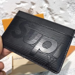 Replica Louis Vuitton Black Epi Leather Supreme Card Holder Wallet