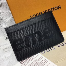 Replica Louis Vuitton Black Epi Leather Supreme Card Holder Wallet
