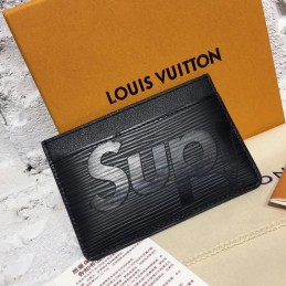 Replica Louis Vuitton Black Epi Leather Supreme Card Holder Wallet
