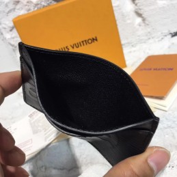 Replica Louis Vuitton Black Epi Leather Supreme Card Holder Wallet
