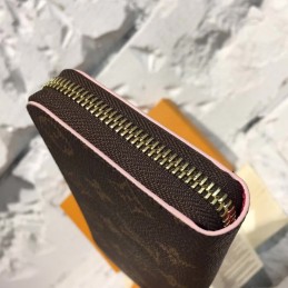 Replica Louis Vuitton Brown Monogram Pink Charm Clemence Wallet