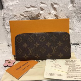 Replica Louis Vuitton Brown Monogram Red Charm Clemence Wallet
