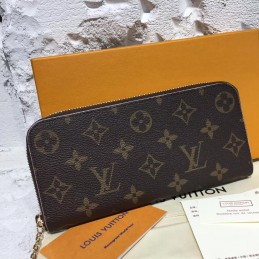 Replica Louis Vuitton Brown Monogram Red Charm Clemence Wallet