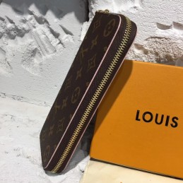Replica Louis Vuitton Brown Monogram Red Charm Clemence Wallet