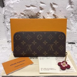 Replica Louis Vuitton Brown Monogram Brown Charm Clemence Wallet