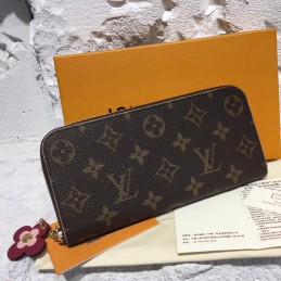 Replica Louis Vuitton Brown Monogram Brown Charm Clemence Wallet