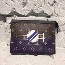 Replica Louis Vuitton Brown Monogram Space Print Pochette Voyage MM