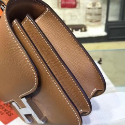 Replica Hermes Tan Constance Mini 18 Palladium Hardware Bag