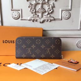 Replica Louis Vuitton Brown Monogram Orange Charm Clemence Wallet