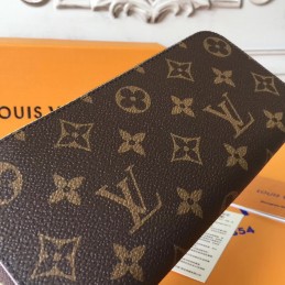 Replica Louis Vuitton Brown Monogram Orange Charm Clemence Wallet