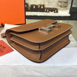 Replica Hermes Tan Constance Mini 18 Palladium Hardware Bag