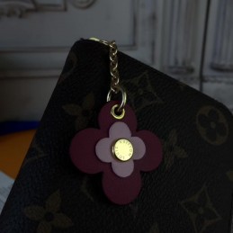 Replica Louis Vuitton Brown Monogram Rose Charm Clemence Wallet