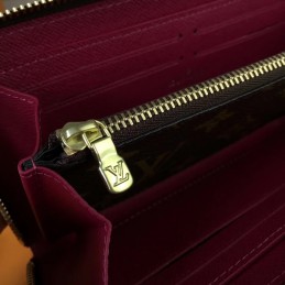 Replica Louis Vuitton Brown Monogram Rose Charm Clemence Wallet