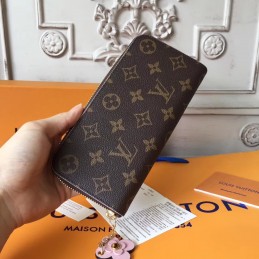 Replica Louis Vuitton Brown Monogram White Charm Clemence Wallet