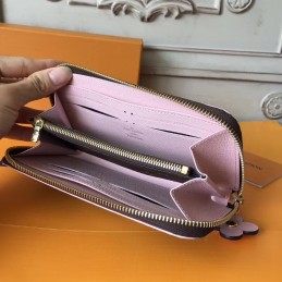 Replica Louis Vuitton Brown Monogram White Charm Clemence Wallet