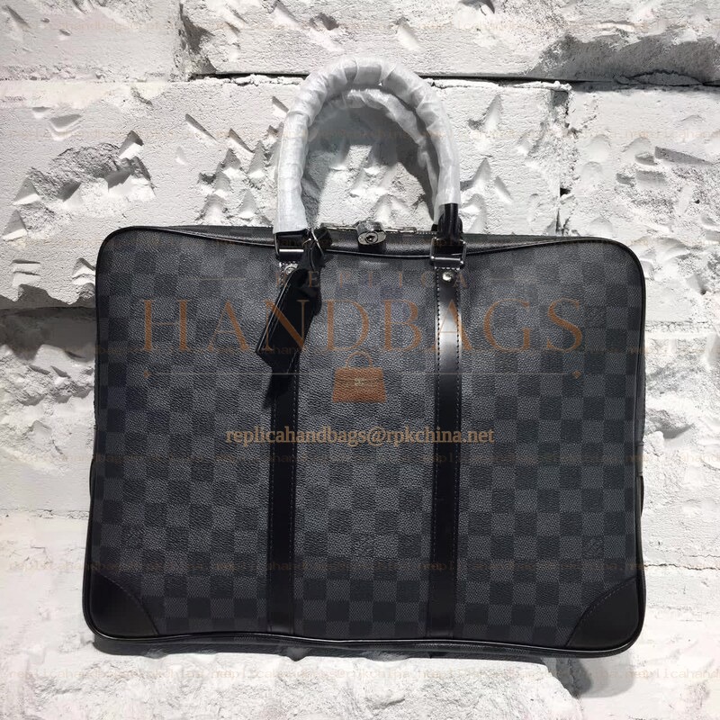 Replica Louis Vuitton Black Damier Graphite Porte Documents Jour PM - Style 2
