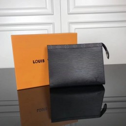 Replica Louis Vuitton Black Epi Leather Pochette Voyage MM Clutch
