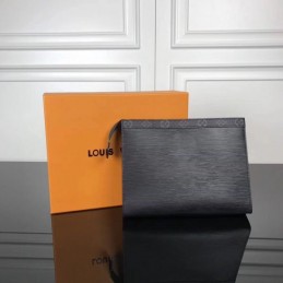 Replica Louis Vuitton Black Epi Leather Pochette Voyage MM Clutch
