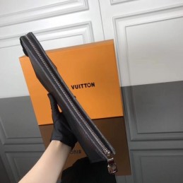 Replica Louis Vuitton Black Epi Leather Pochette Voyage MM Clutch
