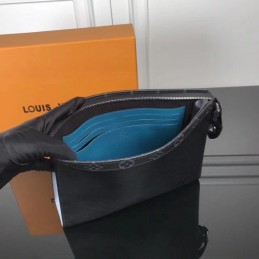 Replica Louis Vuitton Black Epi Leather Pochette Voyage MM Clutch