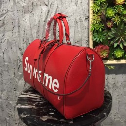 Replica Louis Vuitton Red Epi Leather Supreme Keepall Bandouliere 45
