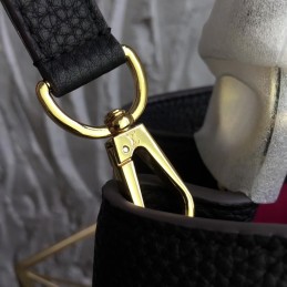 Replica Louis Vuitton Black Textured Capucines PM