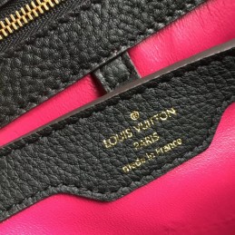 Replica Louis Vuitton Black Textured Capucines PM