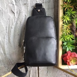 Replica Louis Vuitton Black Leather Avenue Sling Bag