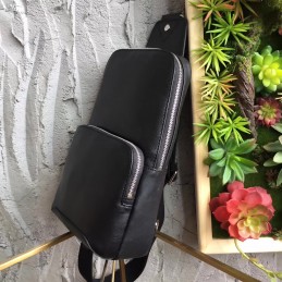 Replica Louis Vuitton Black Leather Avenue Sling Bag