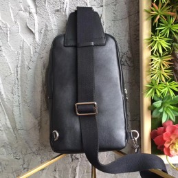 Replica Louis Vuitton Black Leather Avenue Sling Bag