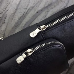 Replica Louis Vuitton Black Leather Avenue Sling Bag