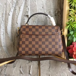 Replica Louis Vuitton Brown Damier Ebene Red Trim Croisette